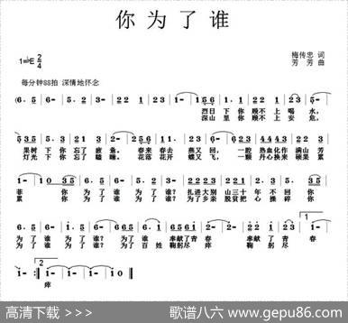 你为了谁（梅传忠词芳芳曲） - 梅传忠|芳芳