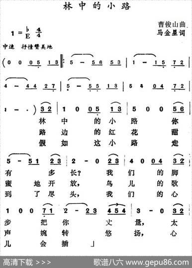 林中的小路（曹俊山曲马金星词） - 马金星|曹俊山