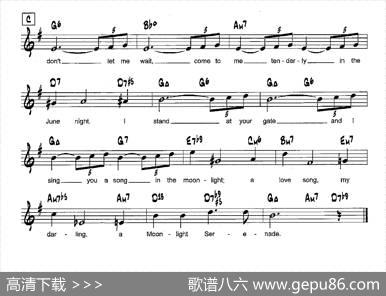 降B爵士乐谱：MOONLIGHTSERENAOE