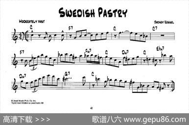 降B爵士乐谱：SWEDISHPASTRY