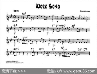 降B爵士乐谱：WORKSONG