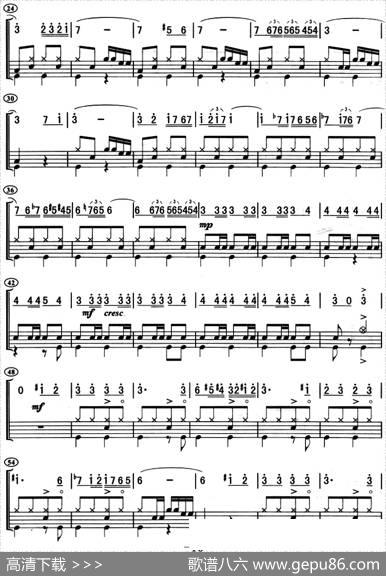 西班牙斗牛士（架子鼓、主旋律+鼓谱）|玛格林作曲高炳点编配