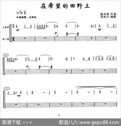 在希望的田野上（架子鼓谱）|施光南