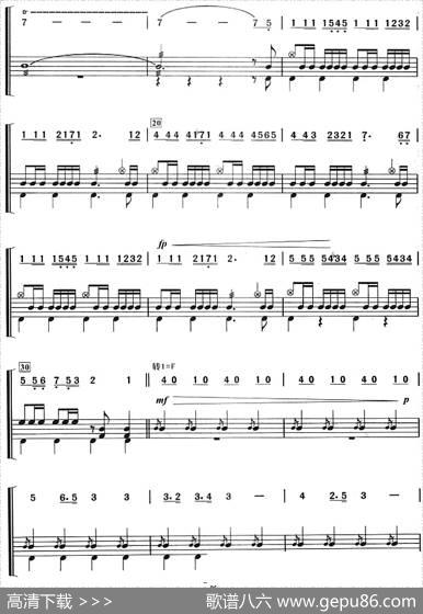 《卡门》序曲（架子鼓、主旋律+鼓谱）|[法]比才