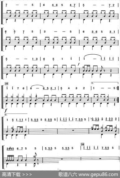 双头鹰进行曲（架子鼓、主旋律+鼓谱）|弗朗兹·瓦格纳