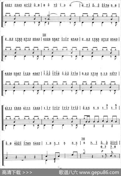 鲁斯兰与柳德米拉序曲（架子鼓、主旋律+鼓谱）|格林卡