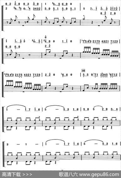 鲁斯兰与柳德米拉序曲（架子鼓、主旋律+鼓谱）|格林卡