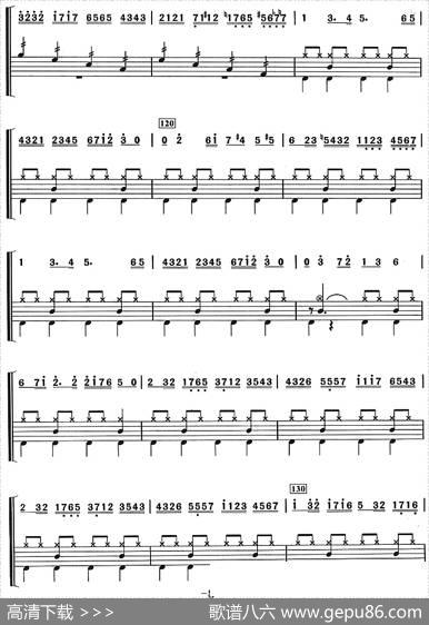 鲁斯兰与柳德米拉序曲（架子鼓、主旋律+鼓谱）|格林卡