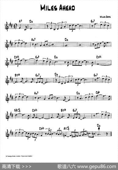 降B爵士乐谱：MILESAHEAD