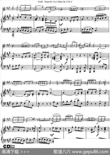 SonataNo.6inAMajorOp.5No.6（小提琴+钢琴伴奏）