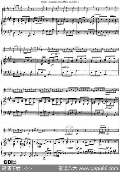 SonataNo.6inAMajorOp.5No.6（小提琴+钢琴伴奏）