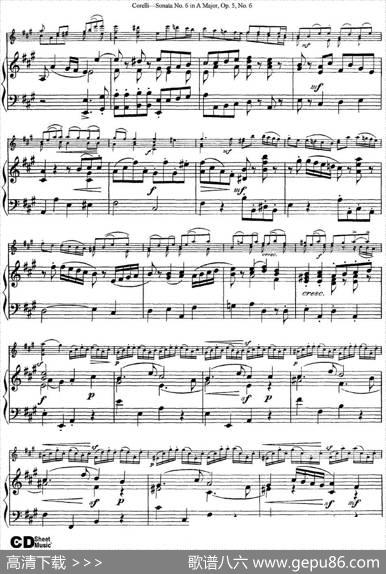 SonataNo.6inAMajorOp.5No.6（小提琴+钢琴伴奏）