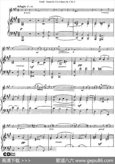 SonataNo.6inAMajorOp.5No.6（小提琴+钢琴伴奏）