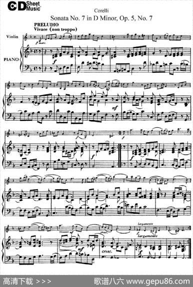 SonataNo.7inDMinorOp.5No.7（小提琴+钢琴伴奏）