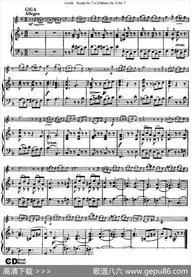 SonataNo.7inDMinorOp.5No.7（小提琴+钢琴伴奏）