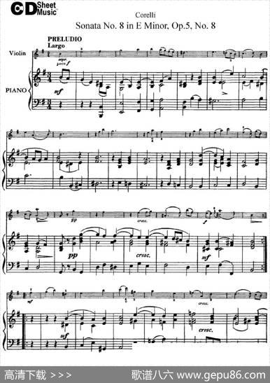 SonataNo.8inEMinorOp.5No.8（小提琴+钢琴伴奏）