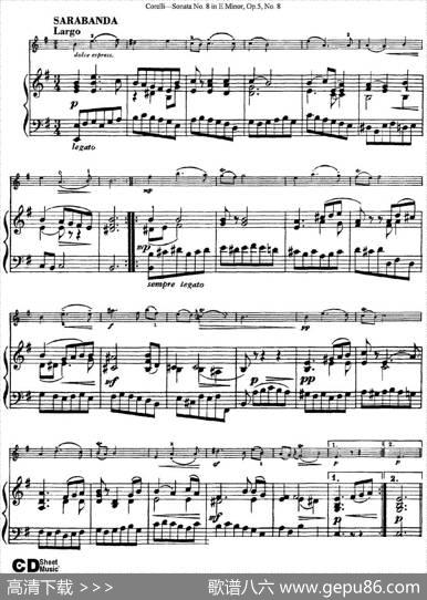 SonataNo.8inEMinorOp.5No.8（小提琴+钢琴伴奏）