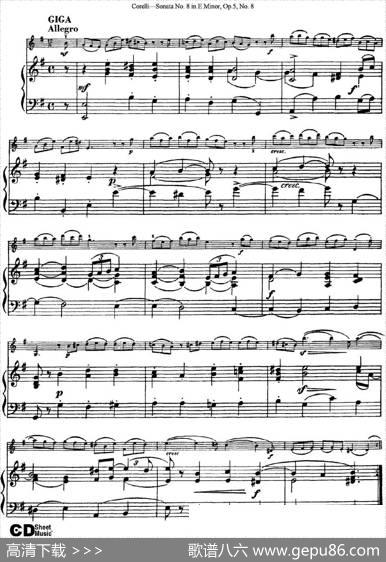 SonataNo.8inEMinorOp.5No.8（小提琴+钢琴伴奏）