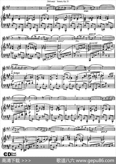 DohnanyiSonataOp.21（小提琴+钢琴伴奏）
