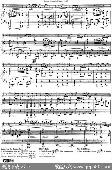 ViolinSonataOp.57（小提琴+钢琴伴奏）