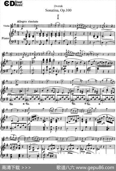ViolinSonatinaOp.100（小提琴+钢琴伴奏）