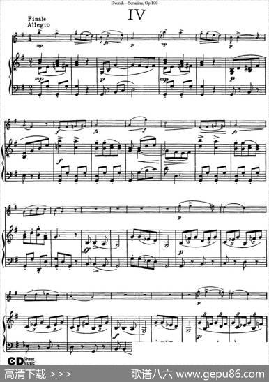 ViolinSonatinaOp.100（小提琴+钢琴伴奏）