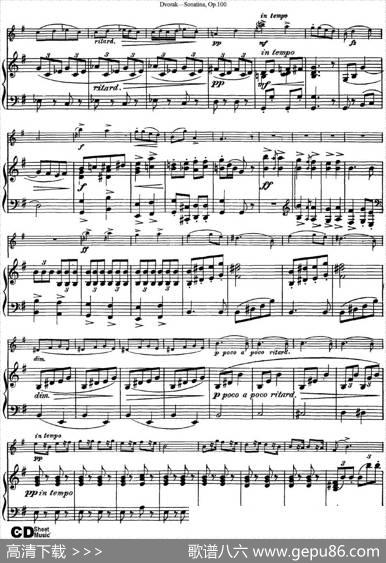 ViolinSonatinaOp.100（小提琴+钢琴伴奏）