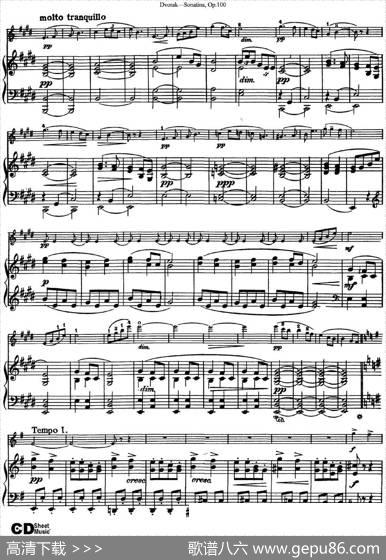 ViolinSonatinaOp.100（小提琴+钢琴伴奏）