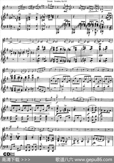 ViolinSonatinaOp.100（小提琴+钢琴伴奏）