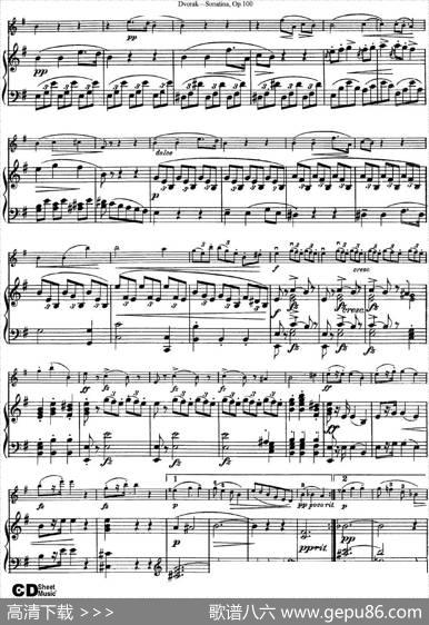 ViolinSonatinaOp.100（小提琴+钢琴伴奏）