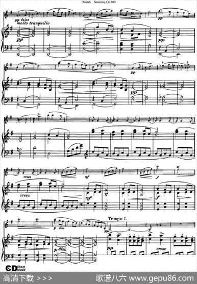 ViolinSonatinaOp.100（小提琴+钢琴伴奏）