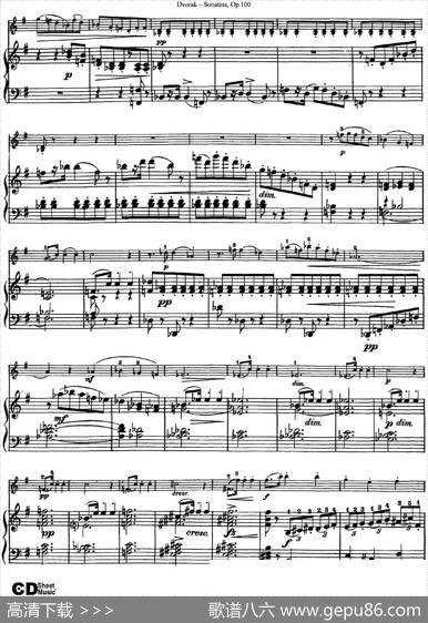 ViolinSonatinaOp.100（小提琴+钢琴伴奏）