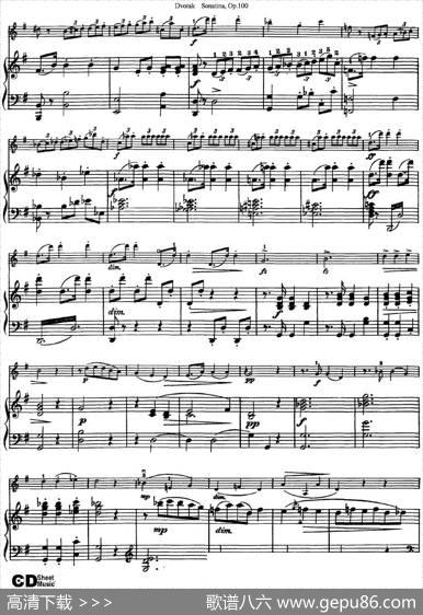 ViolinSonatinaOp.100（小提琴+钢琴伴奏）