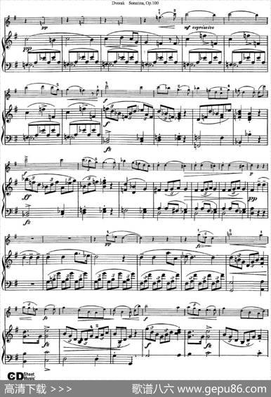 ViolinSonatinaOp.100（小提琴+钢琴伴奏）