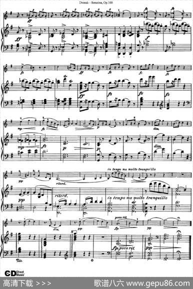 ViolinSonatinaOp.100（小提琴+钢琴伴奏）