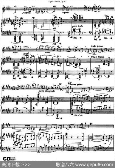 ViolinSonataOp.82（小提琴+钢琴伴奏）