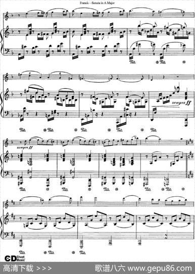 FranckSonatainAMajor（小提琴+钢琴伴奏）