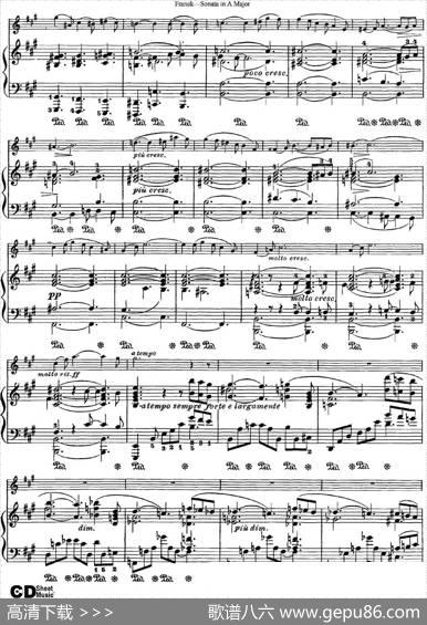 FranckSonatainAMajor（小提琴+钢琴伴奏）