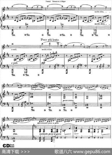 FranckSonatainAMajor（小提琴+钢琴伴奏）