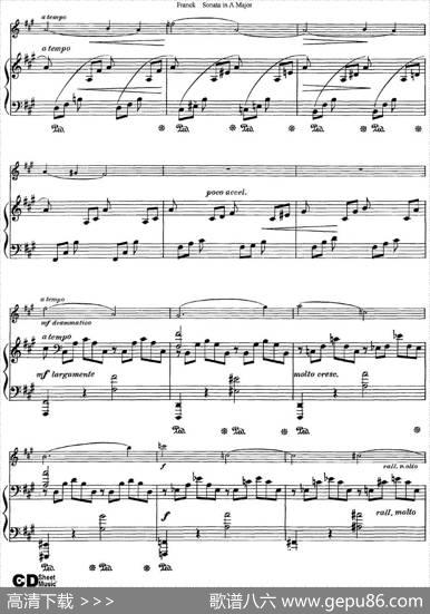 FranckSonatainAMajor（小提琴+钢琴伴奏）