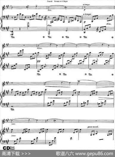 FranckSonatainAMajor（小提琴+钢琴伴奏）