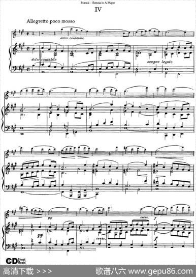 FranckSonatainAMajor（小提琴+钢琴伴奏）