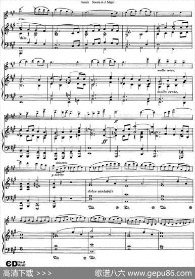 FranckSonatainAMajor（小提琴+钢琴伴奏）