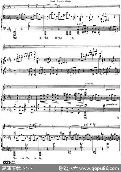 FranckSonatainAMajor（小提琴+钢琴伴奏）