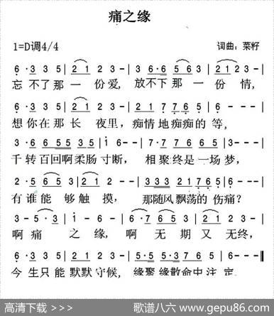 痛之缘 - 菜籽|菜籽