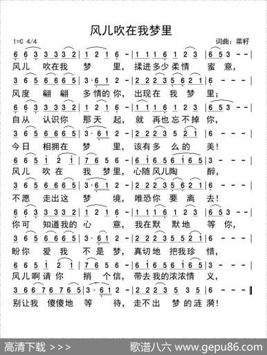 风儿吹在我梦里 - 菜籽|菜籽