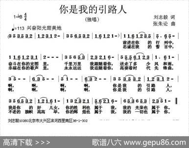 你是我的引路人（刘志毅词张朱论曲） - 刘志毅|张朱论
