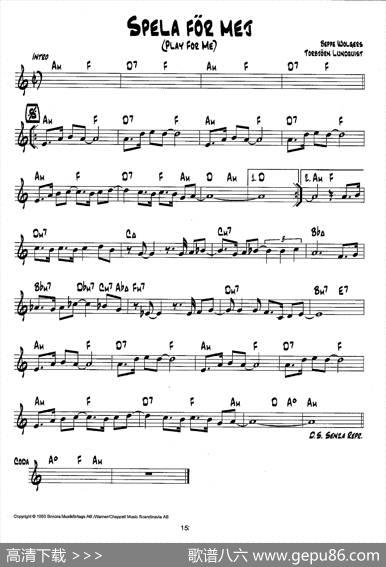 降B爵士乐谱：SPELAFORMEJ