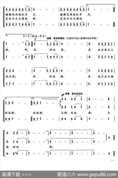 无悔的选择（葛逊词徐湘、王雷曲） - 葛逊|徐湘、王雷