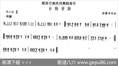中国民族民间舞曲选（（十）维吾尔族舞蹈：台勒肯）